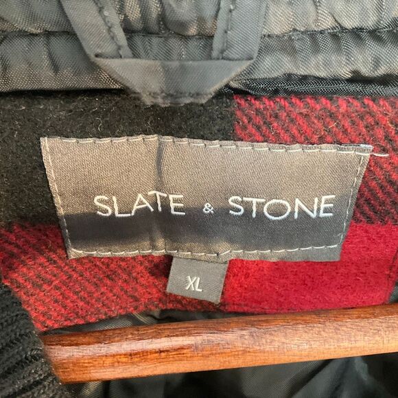 Slate & Stone Buffalo Plaid Wool and Pleather Bomber Jacket, XL  Heritage - Picture 14 of 16